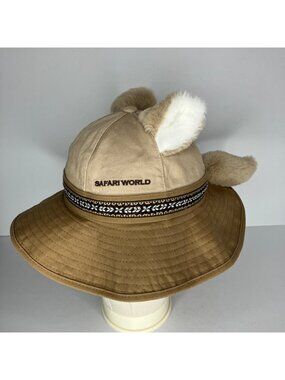 Everland Resort Boys Girls Kids Hat Safari World Tan Animal Ears Tail